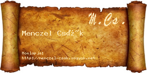 Menczel Csák névjegykártya